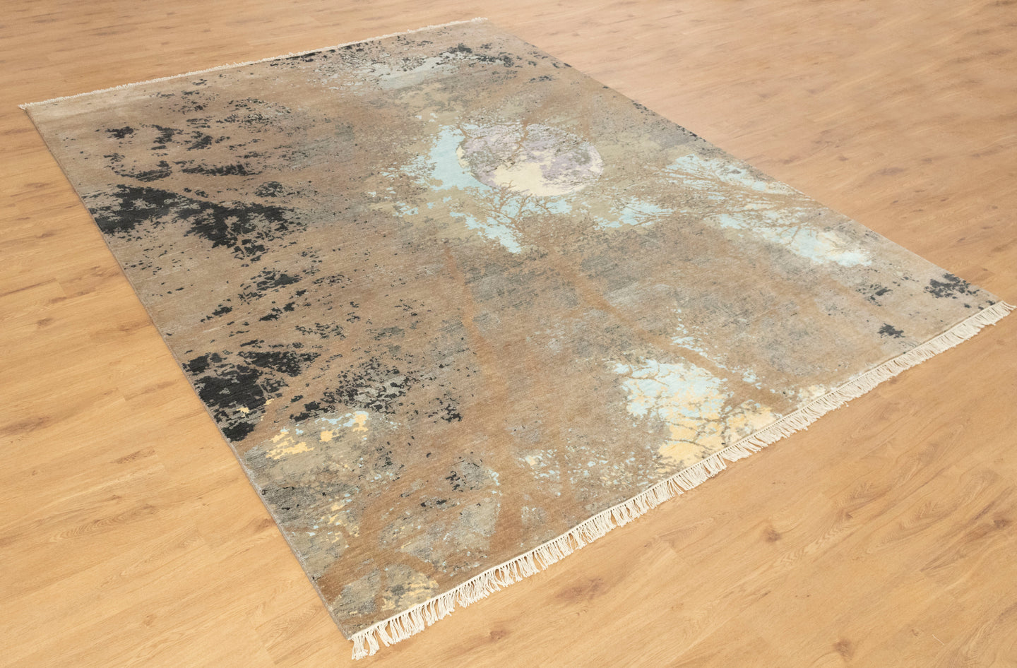 8x10 Omaxe Abstract Carpet Wool & Silk Modern Vintage Living Room Area Rug | Buy Online Carpet